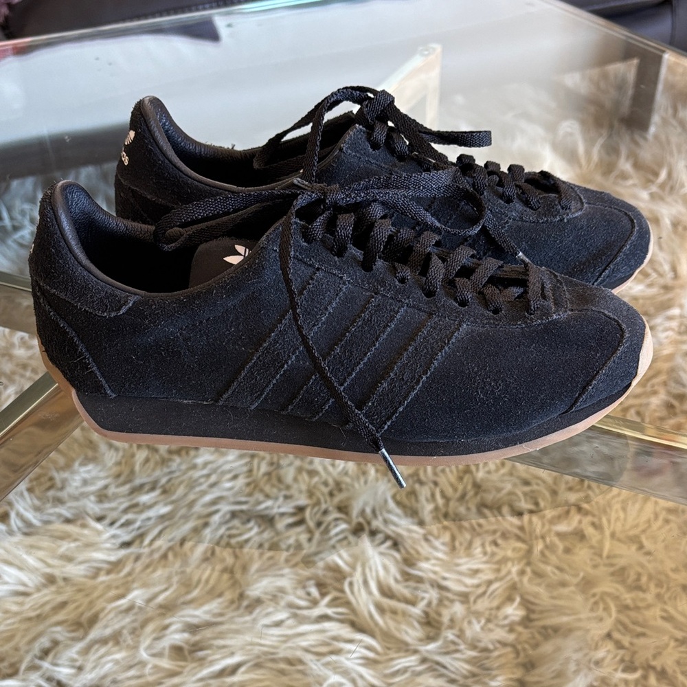 Khaite X Adidas Women’s Black Suede Sneakers with Gum Sole 8.5
